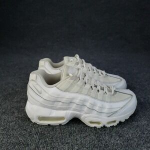 Nike Air Max 95 GS Shoes Youth Size 4.5Y Triple White Leather Sneaker CJ3906-100